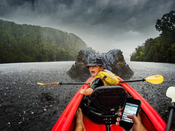 kayaking in a thunderstorm