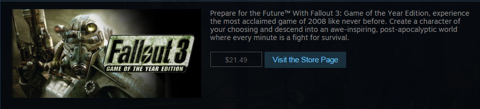 darkness - Prepare for the Future With Fallout 3 Game of the Year Edition, experience the most acclaimed game of 2008 never before. Create a character of your choosing and descend into an aweinspiring, postapocalyptic world where every minute is a fight f