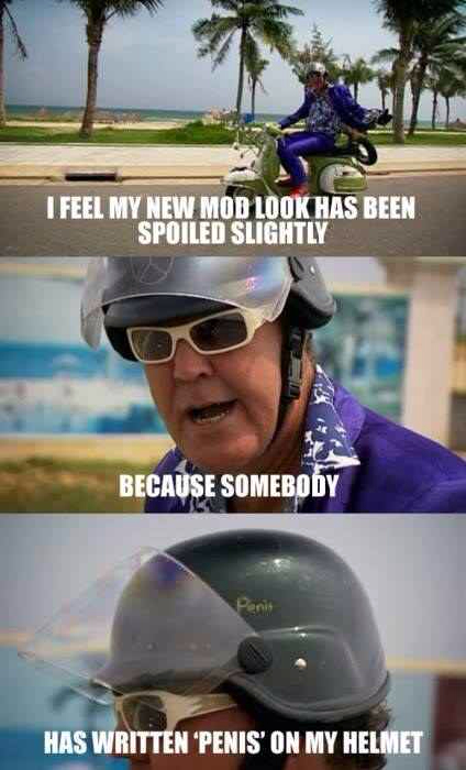 top gear penis helmet - I Feel My New Mod Look Has Been Spoiled Slightly Because Somebody Has Written "Penis' On My Helmet