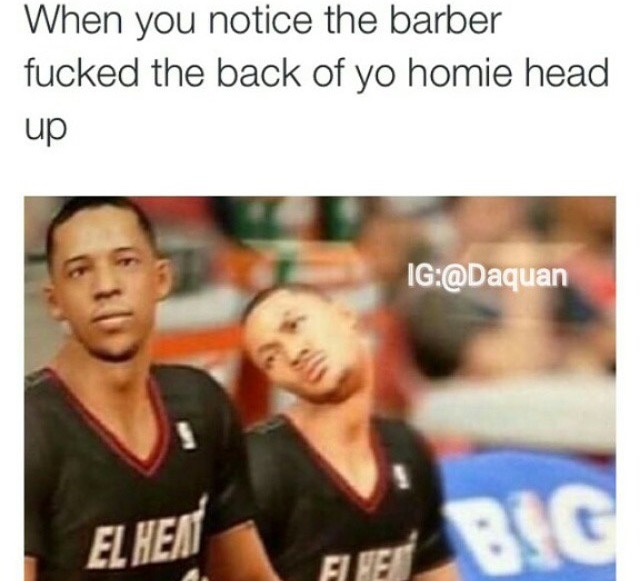 nba 2k neck glitch - When you notice the barber fucked the back of yo homie head up Ig El Hen Fe Bic