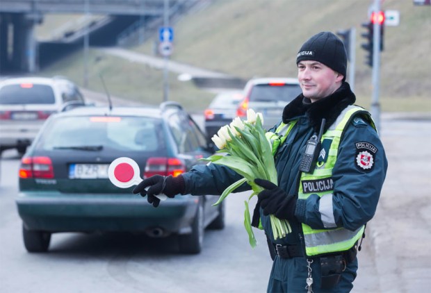 So it happened it was International Women's Day in Lithuania and even the Police celebrated it.