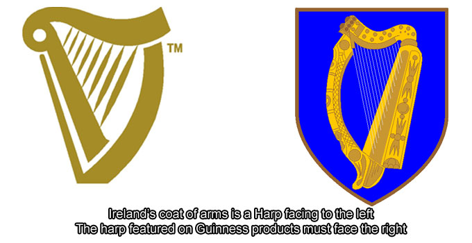 irish harp symbol - Tm Ireland's coat of arms is a Harp facing to the left The harp featured on Guinness products must face the right