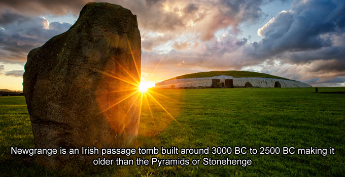 ireland ancient east - Newgrange is an Irish passage tomb built around 3000 Bc to 2500 Bc making it older than the Pyramids or Stonehenge