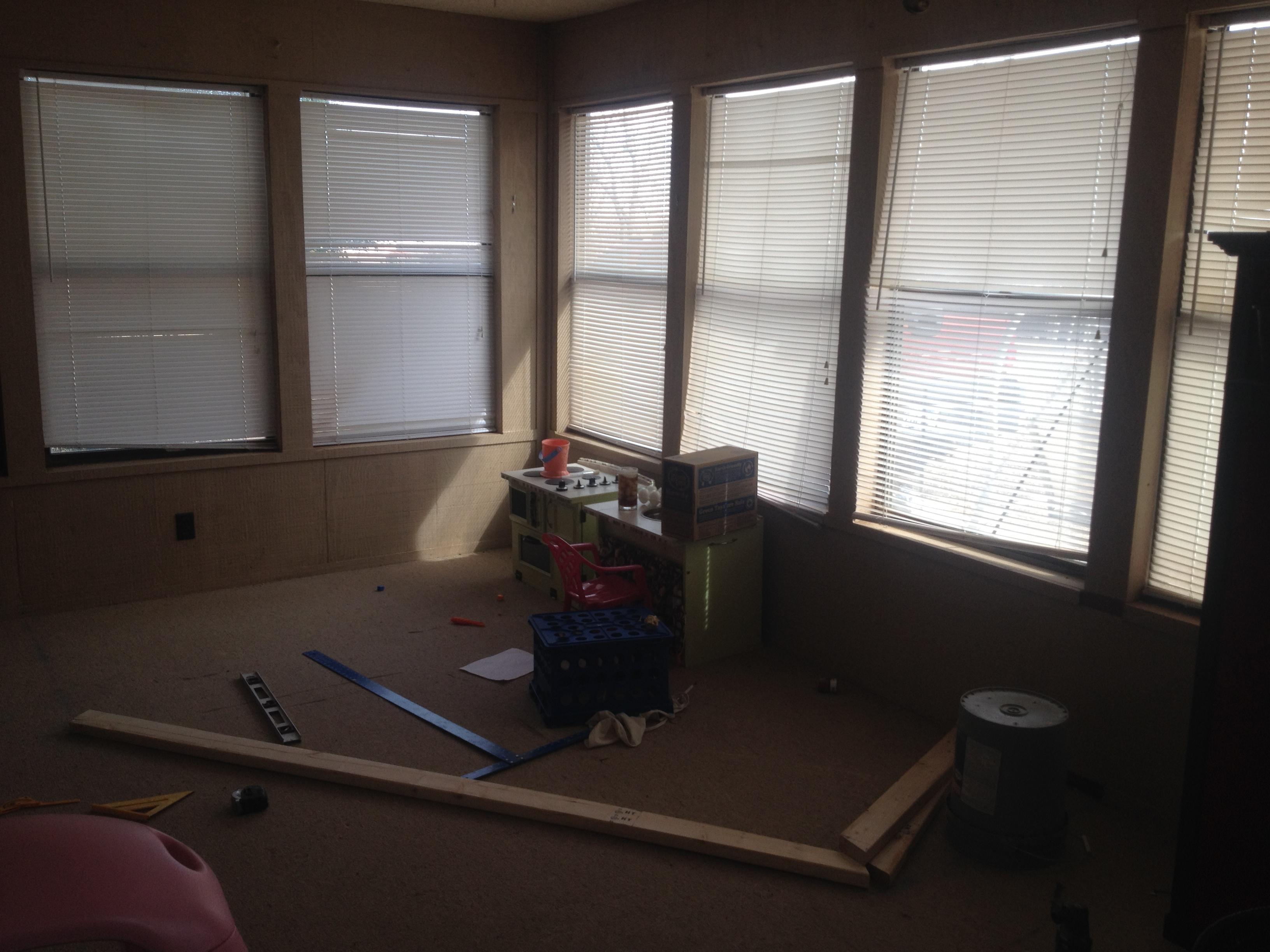 A Father Builds His Kids An Indoor Playhouse With Rope Bridge And A Slide