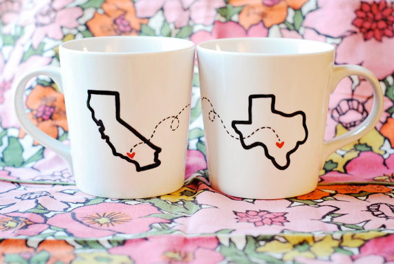 Long distance relationship mugs - $36 for 2
