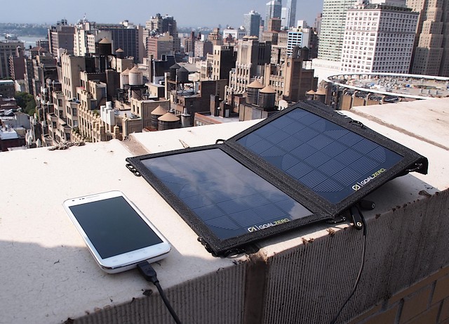 Solar panel phones. Solar panels are used to charge things but solar panel phones will charge themselves automatically when exposed to sunlight. Bad side? You won't see your screen when it's too bright and won't be able to use it while charging, and that was the point of all this.