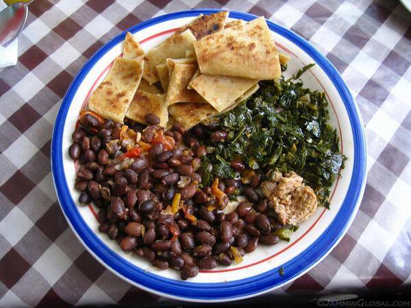 Kenya- Chapati Madondo (basically flatbread and beans)