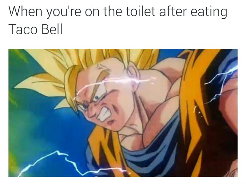 tweet - cartoon - When you're on the toilet after eating Taco Bell