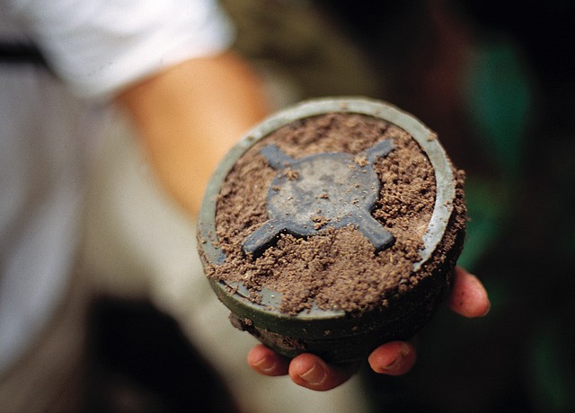 Landmines. First landmines were used in Guangx , 1277 against Mongolians.