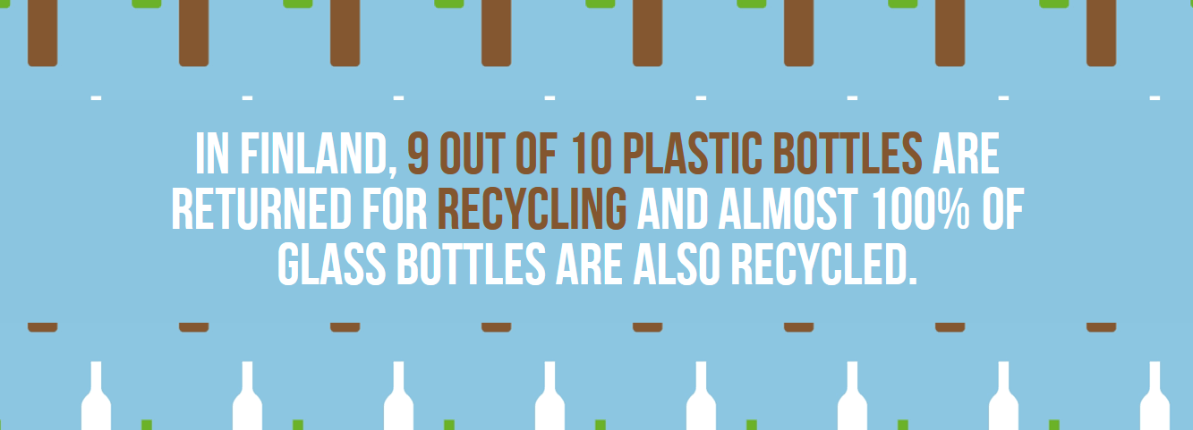 extra mile - In Finland. 9 Out Of 10 Plastic Bottles Are Returned For Recycling And Almost 100% Of Glass Bottles Are Also Recycled.