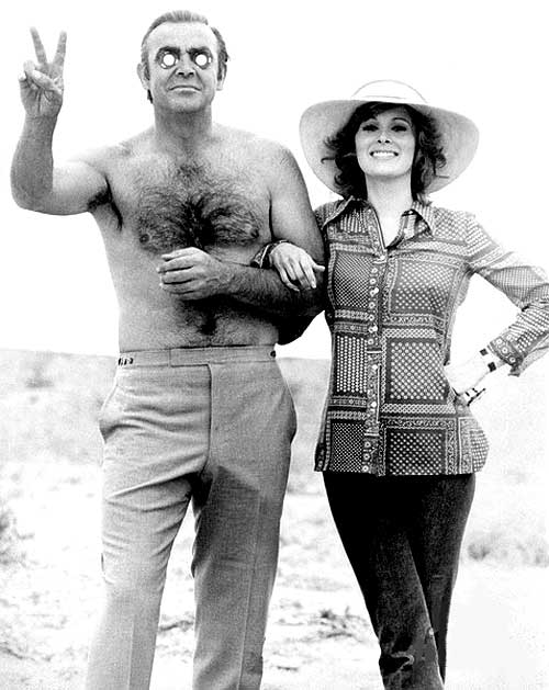 Sean Connery and Jill St.John on the sets of Diamonds Are Forever