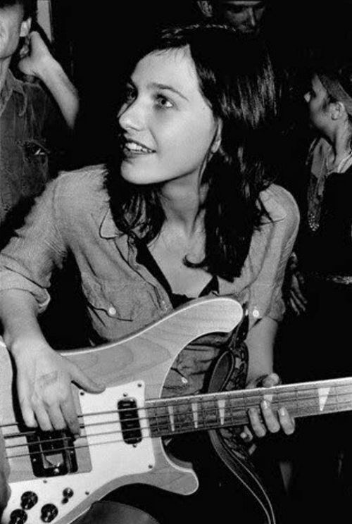 Black Flag's bassist, Kira Roessler backstage