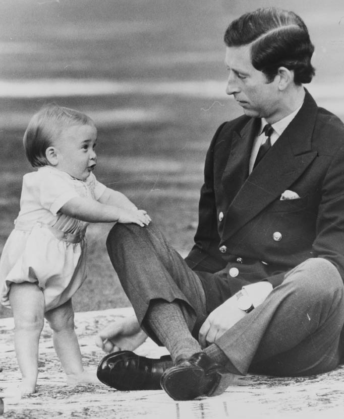 Baby Prince William with his daddy Charles