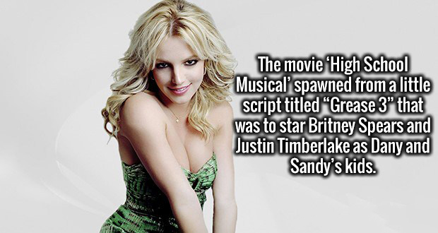 memes - funny useless school - The movie 'High School Musical spawned from a little script titled "Grease 3" that was to star Britney Spears and Justin Timberlake as Dany and Sandy's kids.