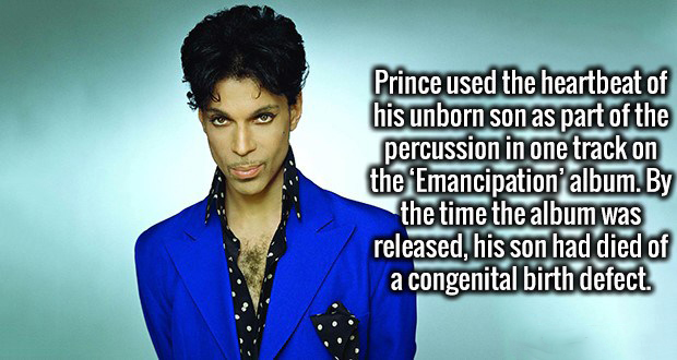 memes - smile - Prince used the heartbeat of his unborn son as part of the percussion in one track on the Emancipation' album. By the time the album was released, his son had died of a congenital birth defect.
