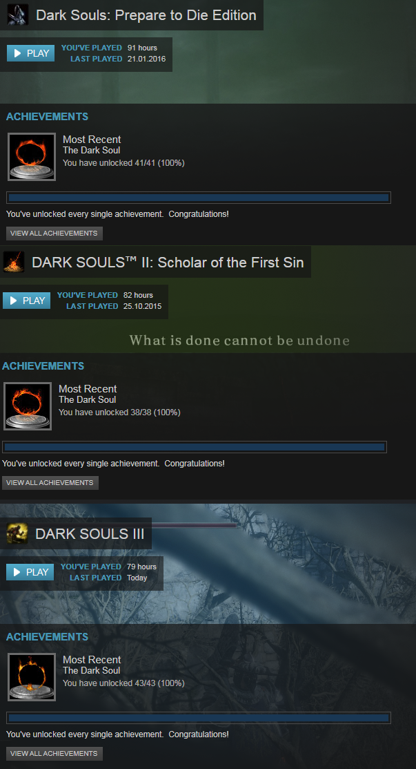 dark souls 100% achievement - Dark Souls Prepare to Die Edition Surve Flat Para Achievements Wulan Your receder gather Conor Dark Soulst Scholar of the First Sin Youve Plate Last Played 25.10.2015 What is done cannot be undone Achievements Vinter 10 are n