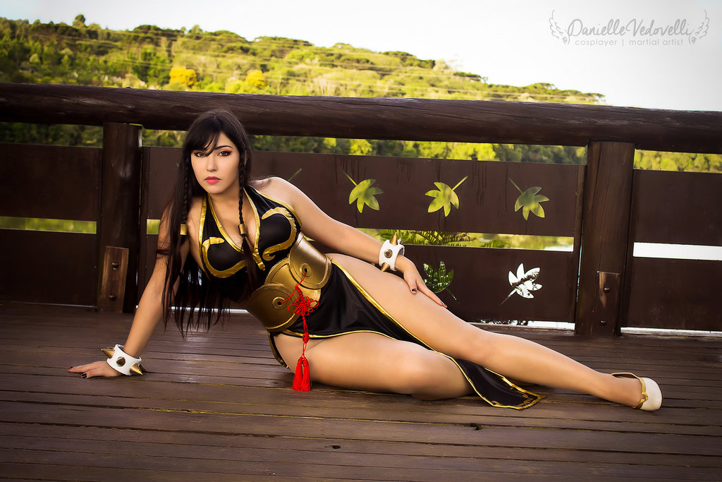 chun li battle costume - Danielle Vedovelli cosplayer martial artist