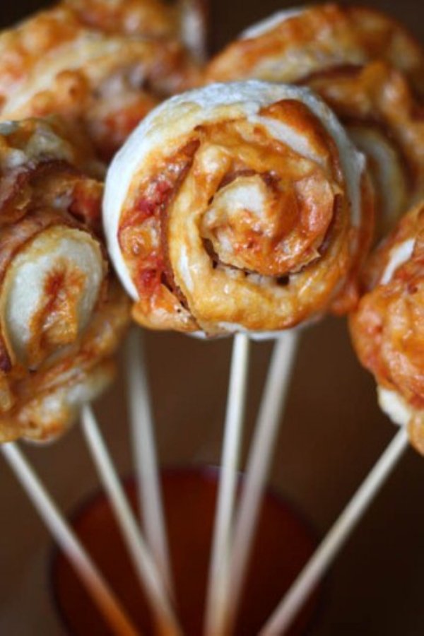 Lollipop Pizza. Bite-size pizzas on a stick. It’s like winning the lottery, except this is reality