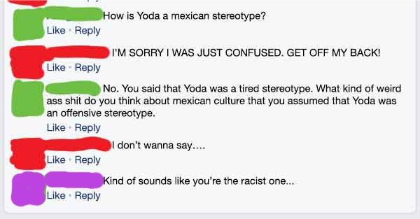 Green immigrant Jedi Master taking away jobs from local Jedi Masters? Lol, the racist you are young dumbass.