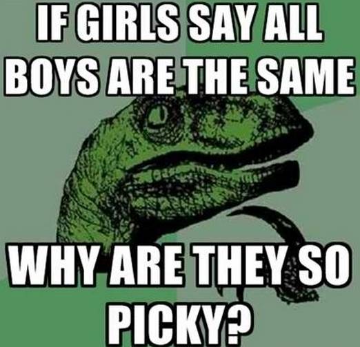 most funny memes ever - If Girls Say All Boys Are The Same Why Are They So Picky