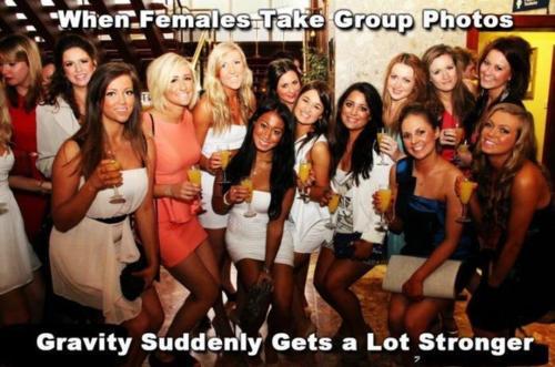 sorority squat - "When Females Take Group Photos Gravity Suddenly Gets a Lot Stronger