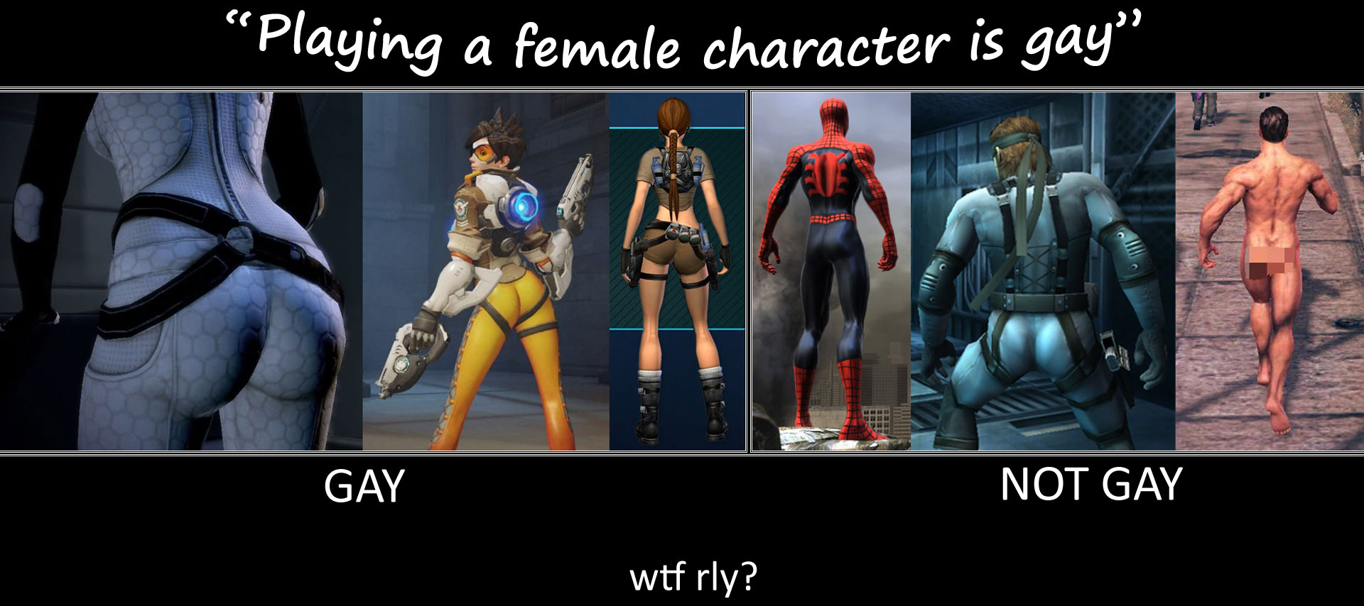 muscle - "Playing a female character is gay Mu Gay Not Gay wtf rly?