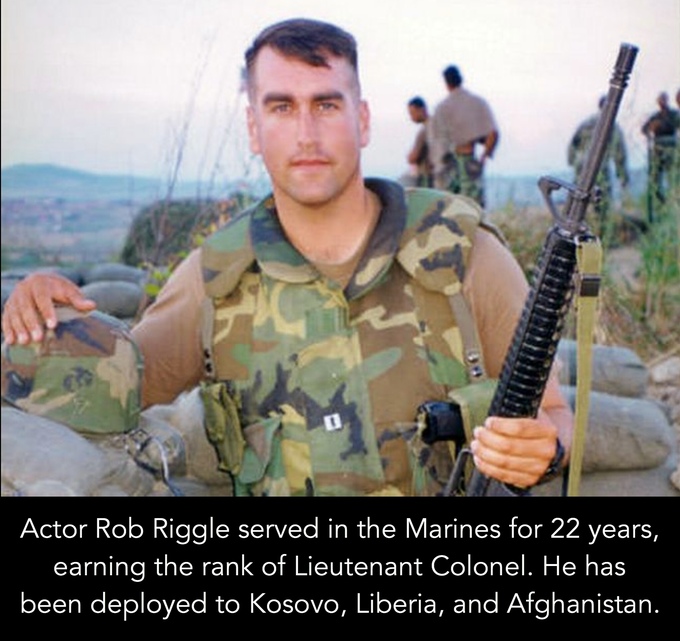 rob riggle marine - Actor Rob Riggle served in the Marines for 22 years, earning the rank of Lieutenant Colonel. He has been deployed to Kosovo, Liberia, and Afghanistan.