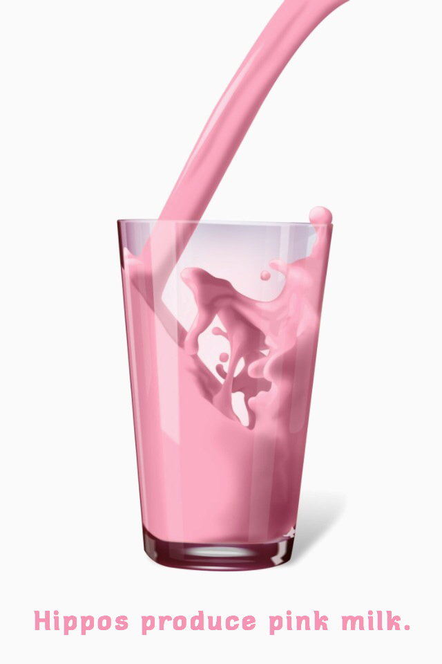chabeel day - Hippos produce pink milk.