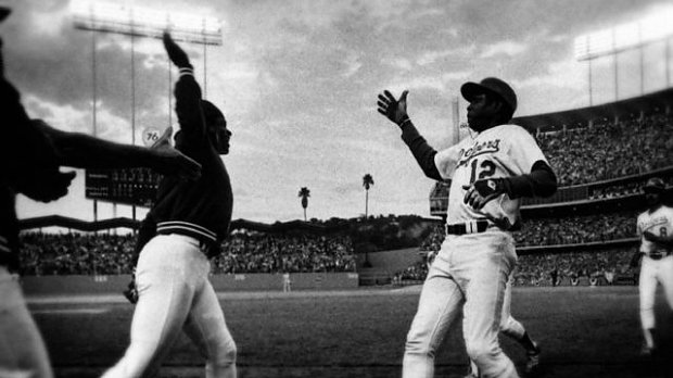 First time a high five was caught on photo (Glenn Burke and Dusty Baker, 1977)