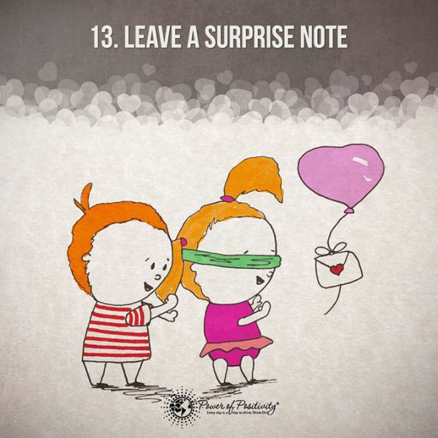 relationship power of positivity - 13. Leave A Surprise Note Power of Positivity