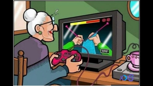 granny playing video games - 3.