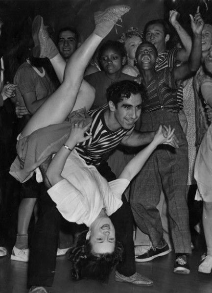 Swing dancing in the 1940s.