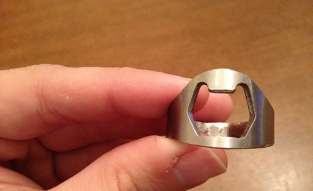 Bottle Opener Ring. Looks like something Tony Stark would wear...