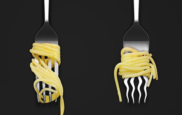Twisted Spaghetti Fork for Grip.
