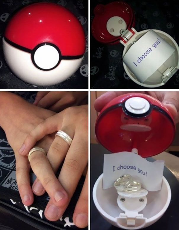 And for the last one Pokemon themed ring. I will cherish you like Ash cherishes Pikachu. Could she said no? Absolutely not!