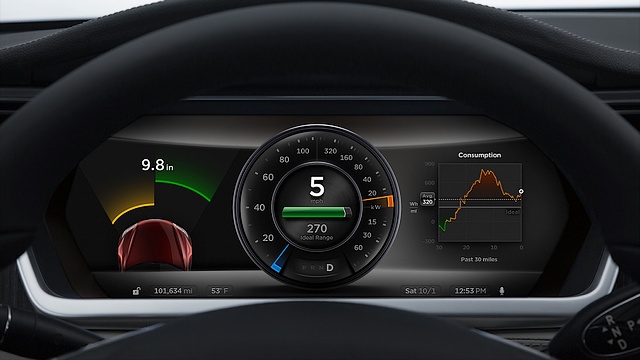 Tesla is the only car that has car parking sensor system working in inches.