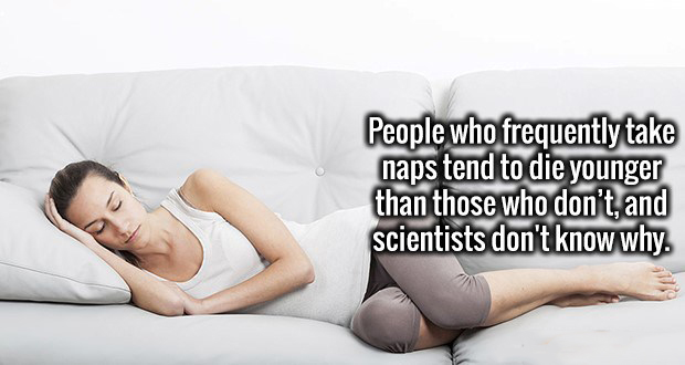 mattress - People who frequently take naps tend to die younger than those who don't, and scientists don't know why.