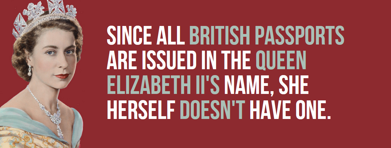 smile - Since All British Passports Are Issued In The Queen Elizabeth Ii'S Name, She Herself Doesn'T Have One.