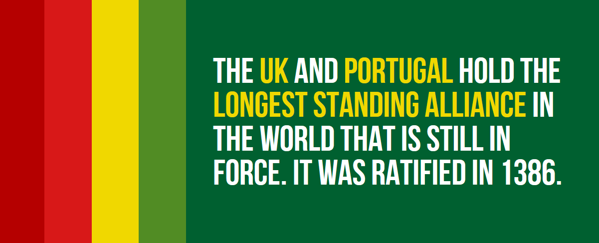 awkward moment - The Uk And Portugal Hold The Longest Standing Alliance In The World That Is Still In Force. It Was Ratified In 1386.