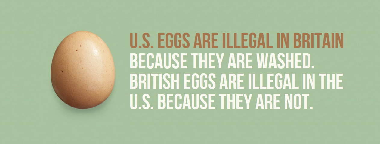 universal studios hollywood - U.S. Eggs Are Illegal In Britain Because They Are Washed. British Eggs Are Illegal In The U.S. Because They Are Not.