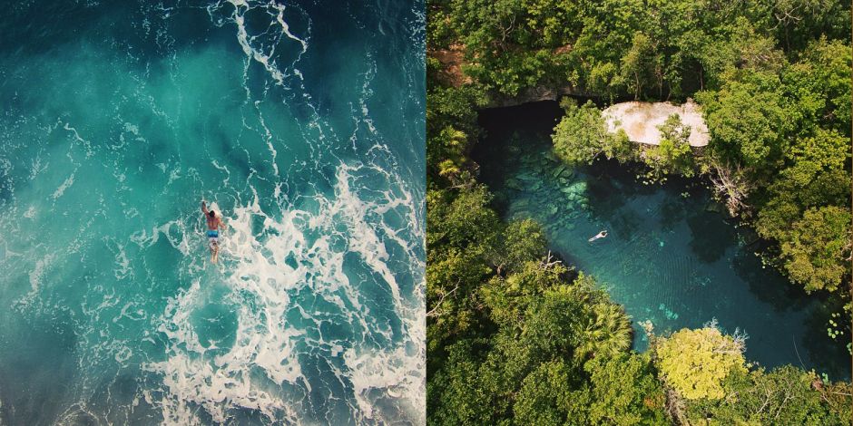 Ocean and a Cenote, California.