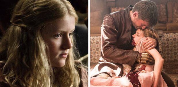 Myrcella Baratheon. Alive in “Winter Is Coming” (season 1, episode 1) and dying because of poison in “Mother’s Mercy” (season 5, episode 10).