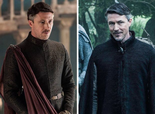 Petyr Baelish. Cunning pimp in “Lord Snow” (season 1, episode 3), still a pimp in "The Winds of Winter” (season 6, episode 10).