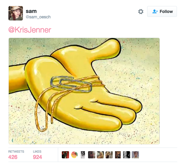 tweet - that's a paperclip and a piece of string - sam sam_oesch Jenner 426 924