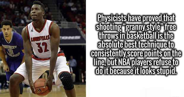 basketball player - Loubyilit Physicists have proved that shooting "granny style free throws in basketball is the absolute best technique to consistently score points on the line, but Nba players refuse to do it because it looks stupid. Nuky