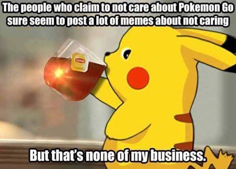 spicy boi memes - The people who claim to not care about Pokemon Go sure seem to post a lot of memes about not caring But that's none of my business. My