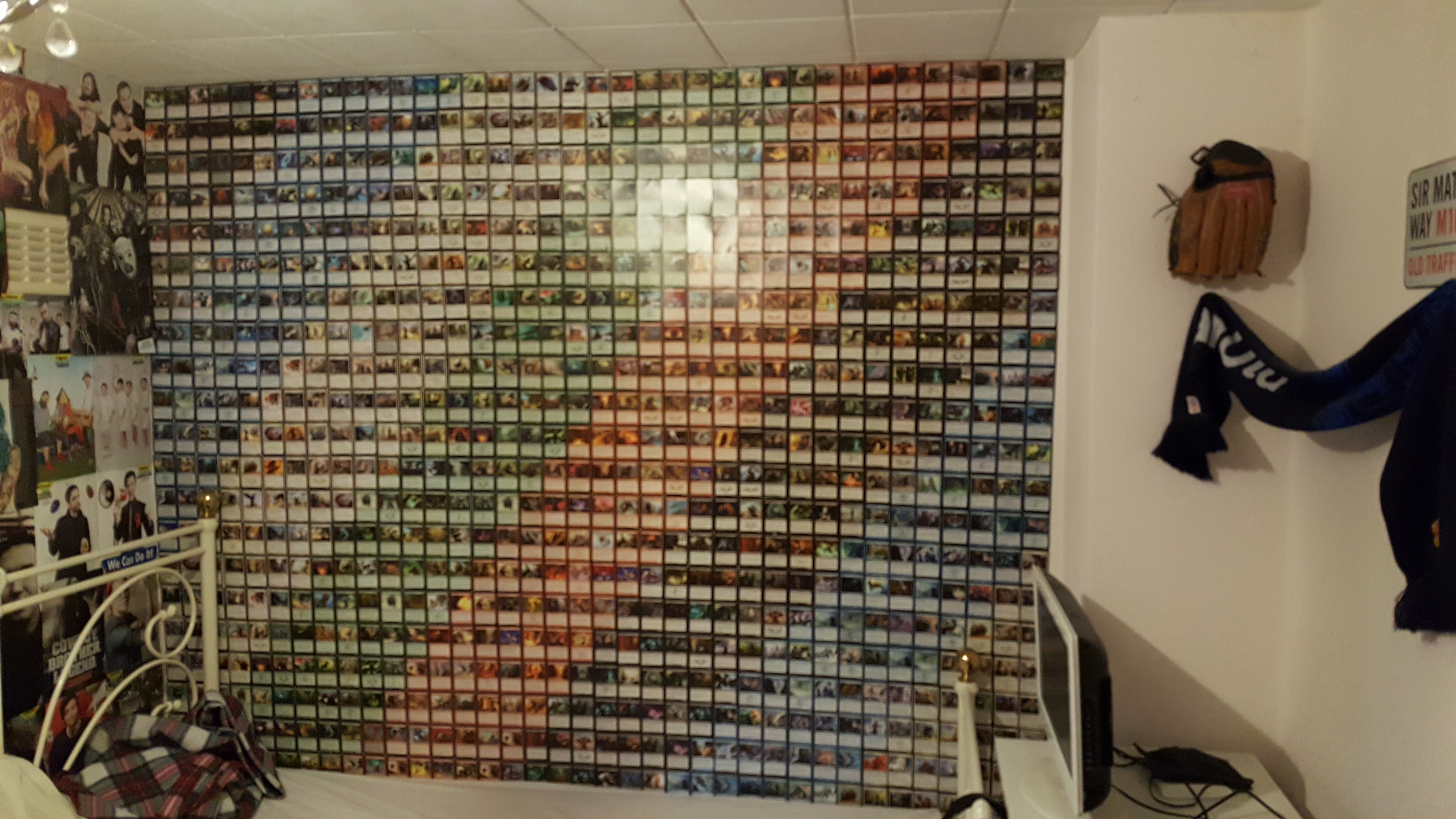 "777 random Magic cards later and I have my new wall! I'm super happy with how it turned out and just wanted to share!"