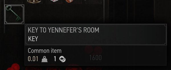 key to yennefer's room - Key To Yennefer'S Room Key Common item 0.01 1 1600