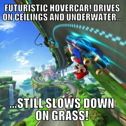 mario kart anti gravity - Futuristic Hovercar! Drives On Ceilings And Underwater... ...Still Slows Down On Grass!