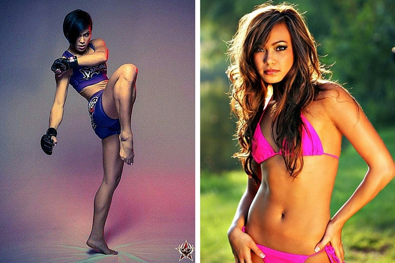 Michelle Waterson, Mixed Martial Arts – USA. Michelle E. Waterson is an American mixed martial artist who regularly competes in the Ultimate Fighting Championship (UFC). She was formerly the Invicta FC Atomweight Champion and has learned Karate, Mushu, Muay Thai, Brazilian Jiu-Jitsu, Boxing, and Wrestling. She's a professional badass.